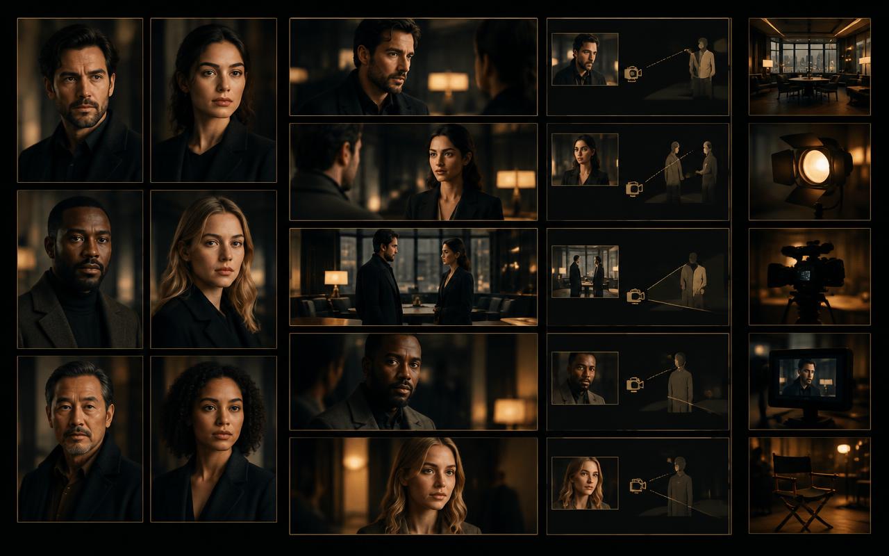 Consistent cast references and planned camera shots